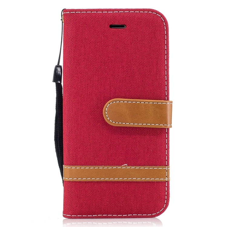 For  iPhone 8 & 7  Denim Texture Leather Case with Holder & Card Slots & Wallet & Lanyard