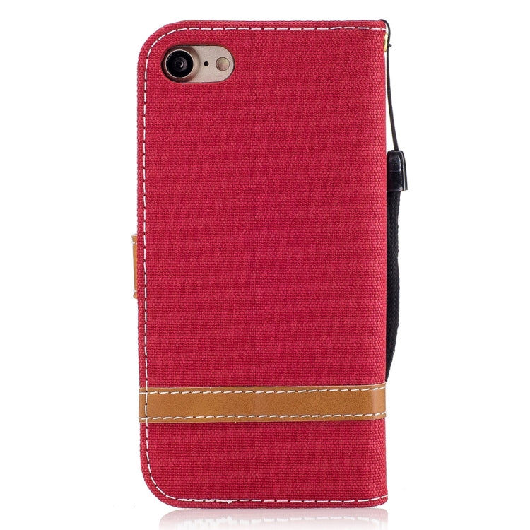 For  iPhone 8 & 7  Denim Texture Leather Case with Holder & Card Slots & Wallet & Lanyard