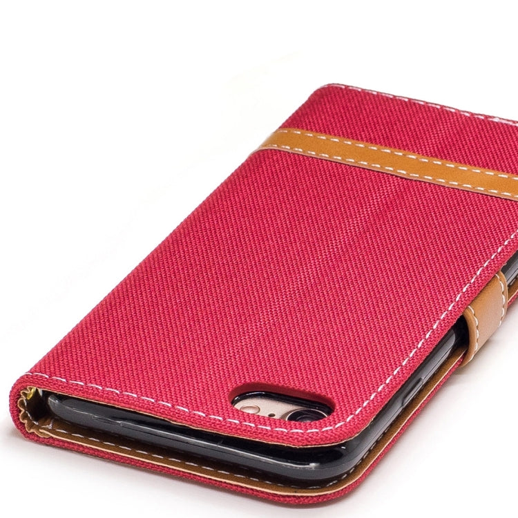 For  iPhone 8 & 7  Denim Texture Leather Case with Holder & Card Slots & Wallet & Lanyard