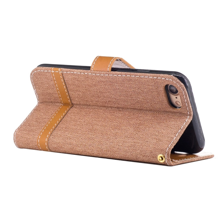 For  iPhone 8 & 7  Denim Texture Leather Case with Holder & Card Slots & Wallet & Lanyard