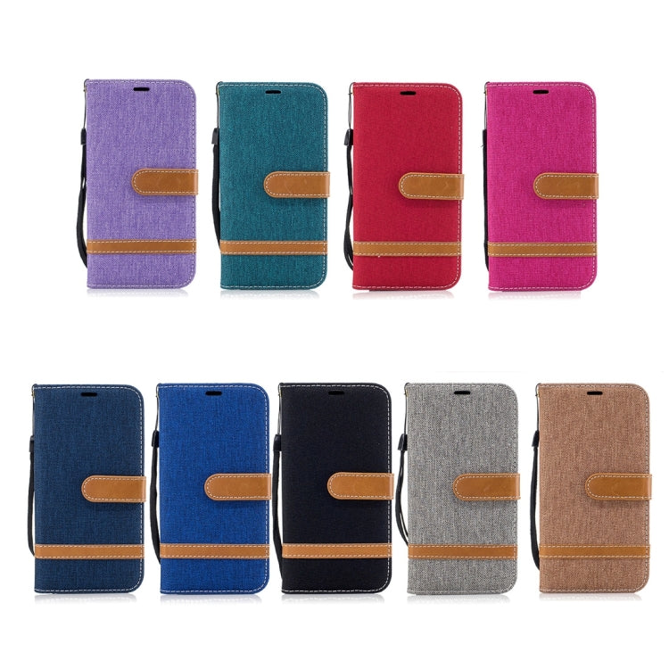 For  iPhone 8 & 7  Denim Texture Leather Case with Holder & Card Slots & Wallet & Lanyard