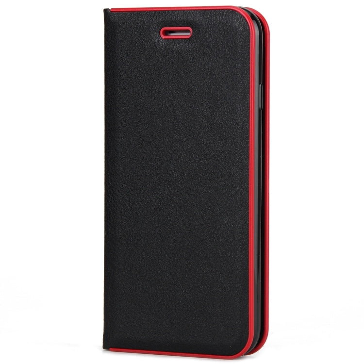 For  iPhone 8 & 7  Cowhide Texture PC Bumper Frame Strong Magnetic Adsorption Horizontal Flip Leather Case with Card Slots & Holder