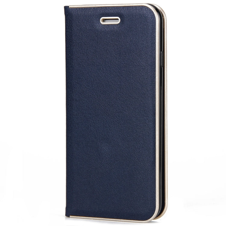 For  iPhone 8 & 7  Cowhide Texture PC Bumper Frame Strong Magnetic Adsorption Horizontal Flip Leather Case with Card Slots & Holder