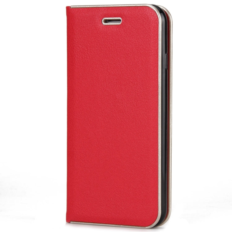 For  iPhone 8 & 7  Cowhide Texture PC Bumper Frame Strong Magnetic Adsorption Horizontal Flip Leather Case with Card Slots & Holder