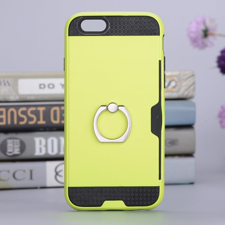 Texture Metal Protective Back Case for iPhone 8 & 7, with Ring Holder Stand & Card Slot