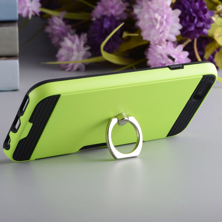 Texture Metal Protective Back Case for iPhone 8 & 7, with Ring Holder Stand & Card Slot