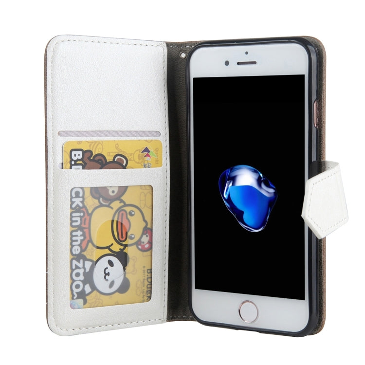 For  iPhone 8 & 7  Retro Crazy Horse Texture Contrast Color Horizontal Flip Leather Case with Holder & Card Slots & Wallet & Photo Frame & Lanyard