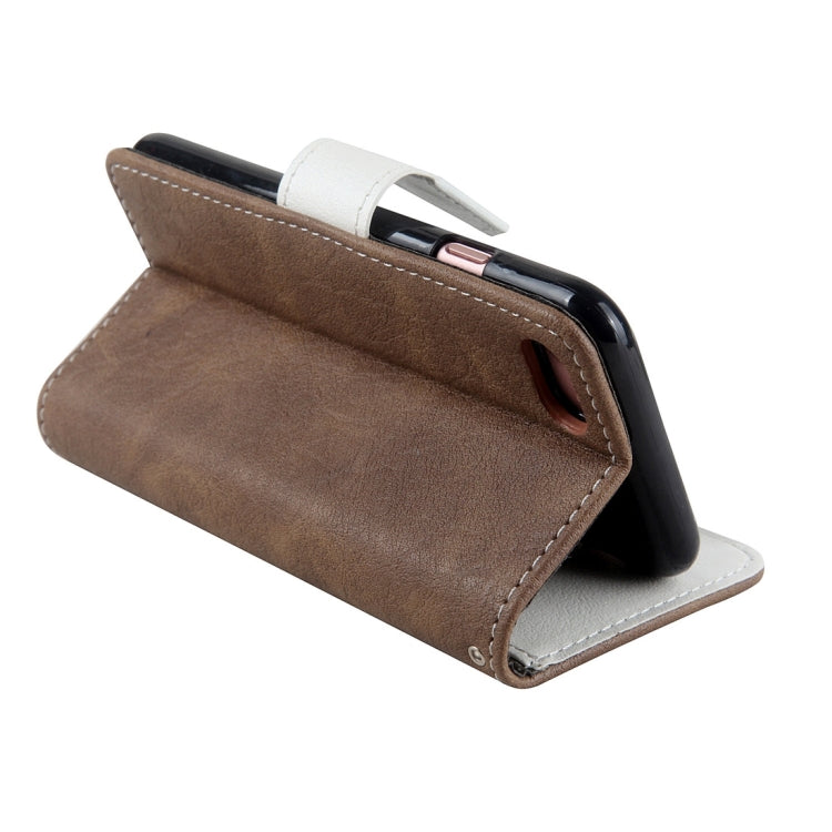 For  iPhone 8 & 7  Retro Crazy Horse Texture Contrast Color Horizontal Flip Leather Case with Holder & Card Slots & Wallet & Photo Frame & Lanyard