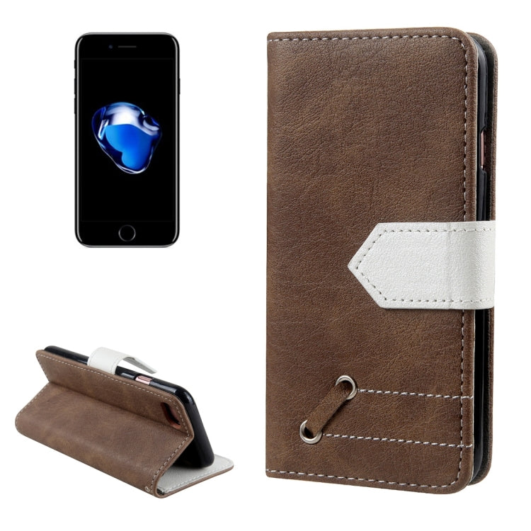 For  iPhone 8 & 7  Retro Crazy Horse Texture Contrast Color Horizontal Flip Leather Case with Holder & Card Slots & Wallet & Photo Frame & Lanyard