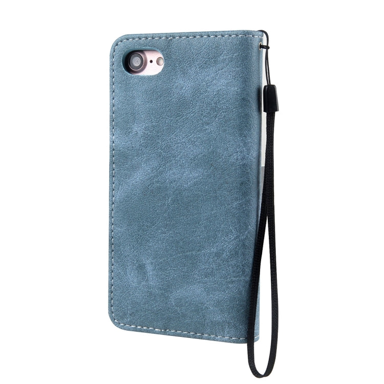 For  iPhone 8 & 7  Retro Crazy Horse Texture Contrast Color Horizontal Flip Leather Case with Holder & Card Slots & Wallet & Photo Frame & Lanyard