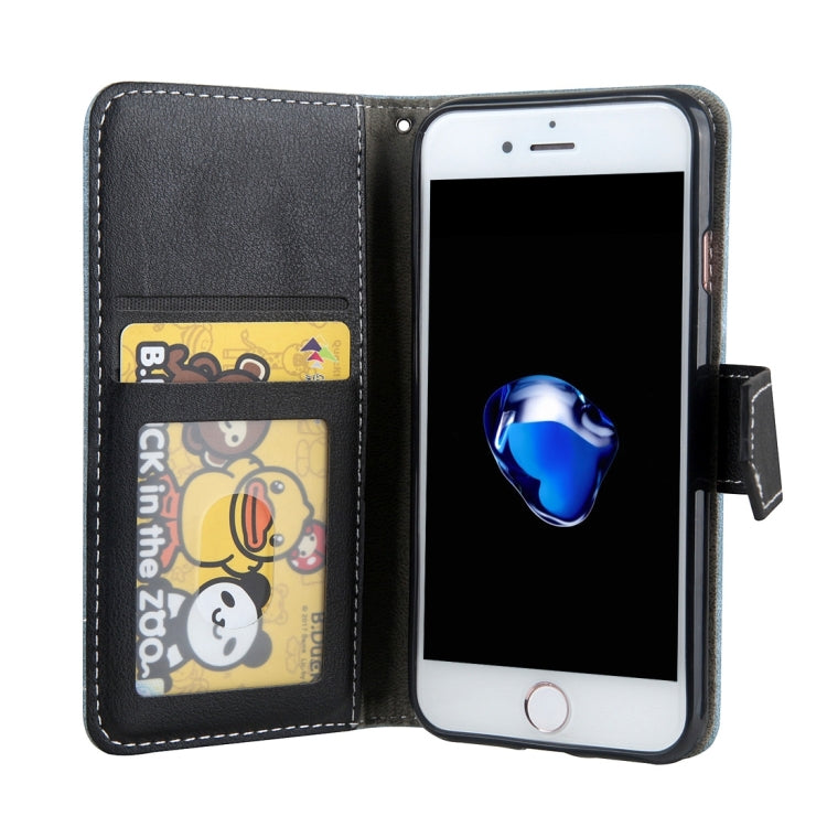 For  iPhone 8 & 7  Retro Crazy Horse Texture Contrast Color Horizontal Flip Leather Case with Holder & Card Slots & Wallet & Photo Frame & Lanyard
