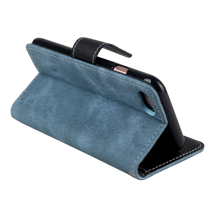For  iPhone 8 & 7  Retro Crazy Horse Texture Contrast Color Horizontal Flip Leather Case with Holder & Card Slots & Wallet & Photo Frame & Lanyard