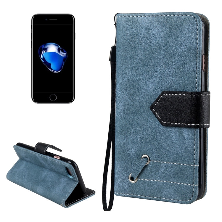 For  iPhone 8 & 7  Retro Crazy Horse Texture Contrast Color Horizontal Flip Leather Case with Holder & Card Slots & Wallet & Photo Frame & Lanyard