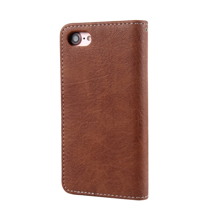 For  iPhone 8 & 7  Retro Crazy Horse Texture Contrast Color Horizontal Flip Leather Case with Holder & Card Slots & Wallet & Photo Frame & Lanyard