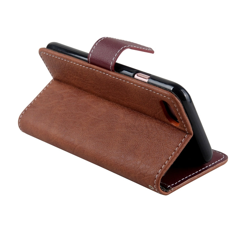 For  iPhone 8 & 7  Retro Crazy Horse Texture Contrast Color Horizontal Flip Leather Case with Holder & Card Slots & Wallet & Photo Frame & Lanyard