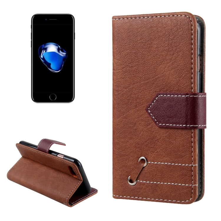 For  iPhone 8 & 7  Retro Crazy Horse Texture Contrast Color Horizontal Flip Leather Case with Holder & Card Slots & Wallet & Photo Frame & Lanyard
