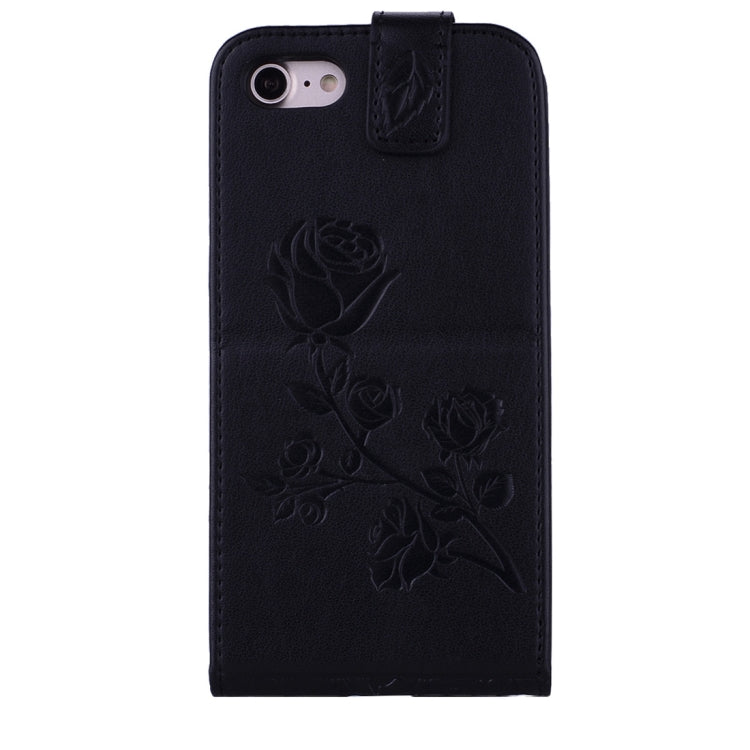 For  iPhone 8 & 7  Roses Pressed Flowers Pattern Vertical Flip Leather Case with Card Slot & Lanyard