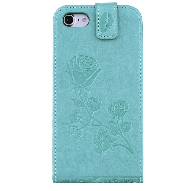 For  iPhone 8 & 7  Roses Pressed Flowers Pattern Vertical Flip Leather Case with Card Slot & Lanyard
