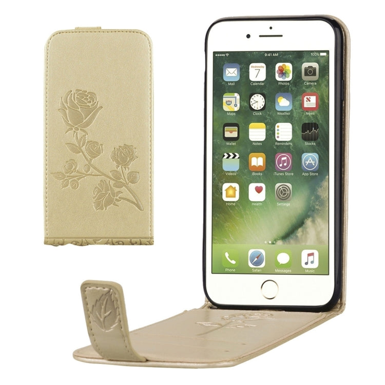 For  iPhone 8 & 7  Roses Pressed Flowers Pattern Vertical Flip Leather Case with Card Slot & Lanyard