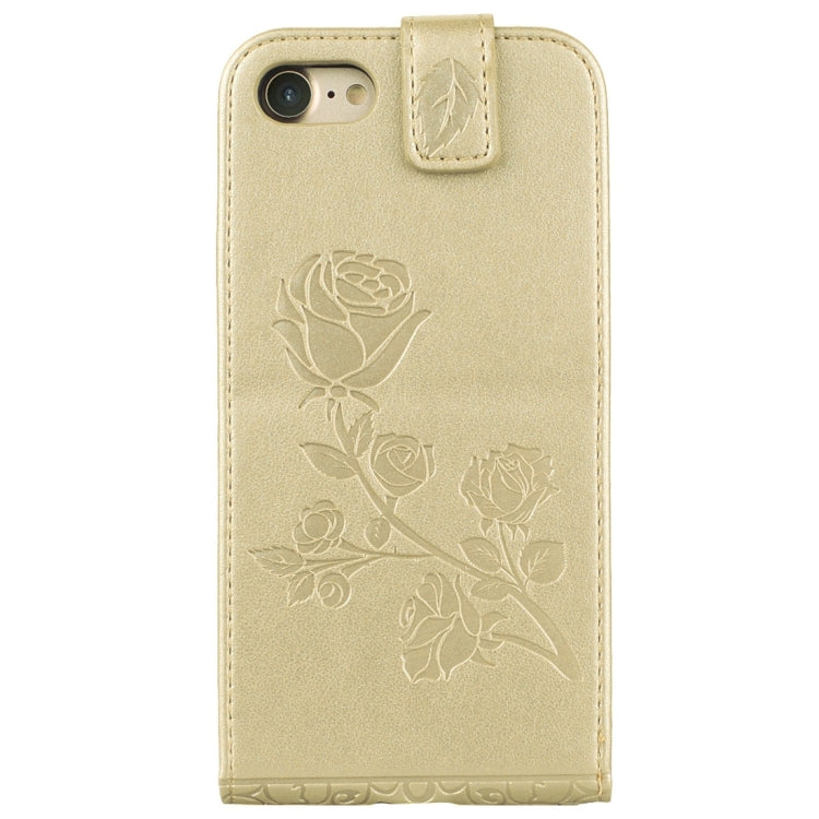 For  iPhone 8 & 7  Roses Pressed Flowers Pattern Vertical Flip Leather Case with Card Slot & Lanyard