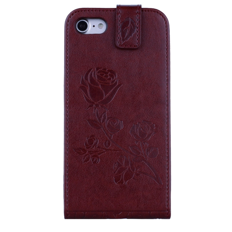 For  iPhone 8 & 7  Roses Pressed Flowers Pattern Vertical Flip Leather Case with Card Slot & Lanyard