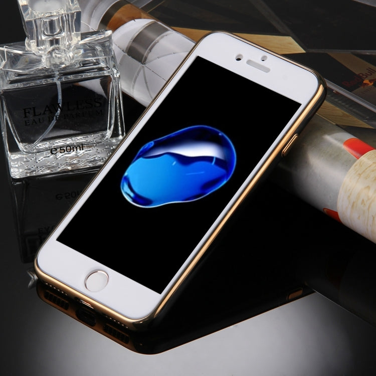 For  iPhone 8 & 7  360 Degree Shockproof Detachable Electroplating TPU + PC Combination Protective Case with White PC Cover