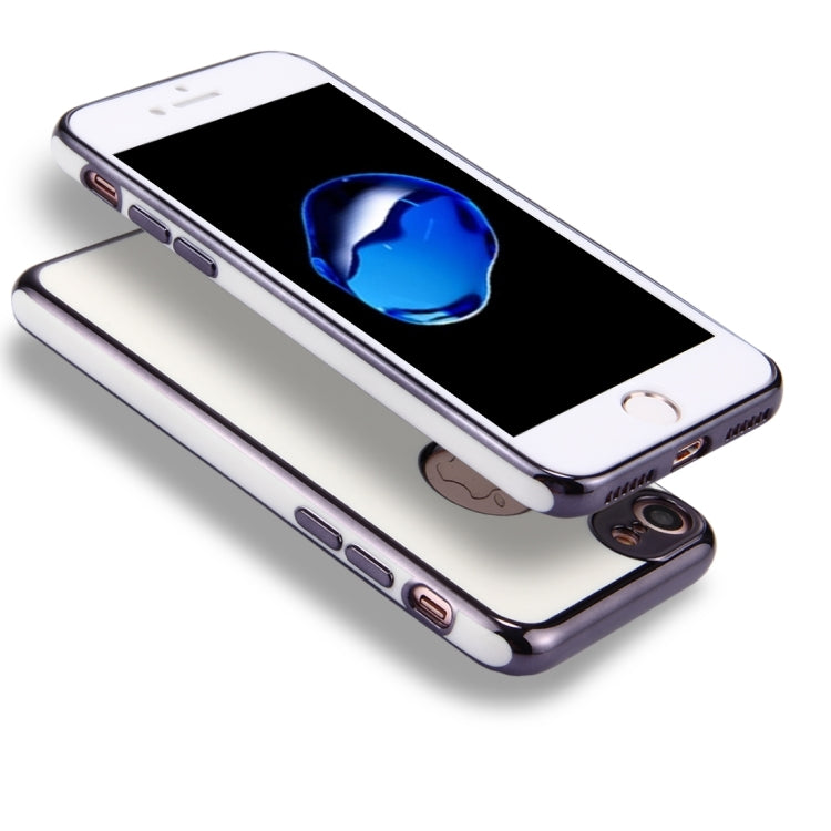 For  iPhone 8 & 7  360 Degree Shockproof Detachable Electroplating TPU + PC Combination Protective Case with White PC Cover