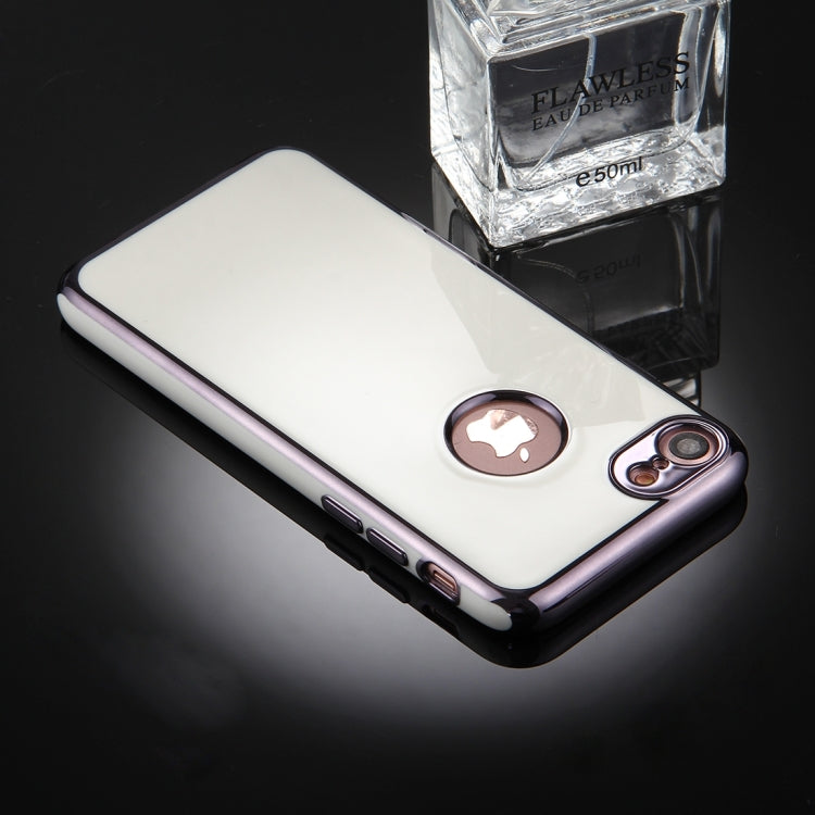 For  iPhone 8 & 7  360 Degree Shockproof Detachable Electroplating TPU + PC Combination Protective Case with White PC Cover