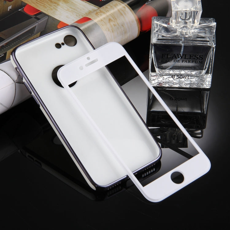 For  iPhone 8 & 7  360 Degree Shockproof Detachable Electroplating TPU + PC Combination Protective Case with White PC Cover