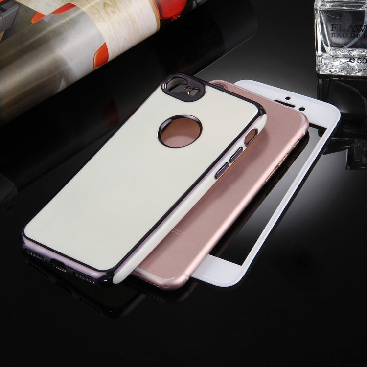 For  iPhone 8 & 7  360 Degree Shockproof Detachable Electroplating TPU + PC Combination Protective Case with White PC Cover