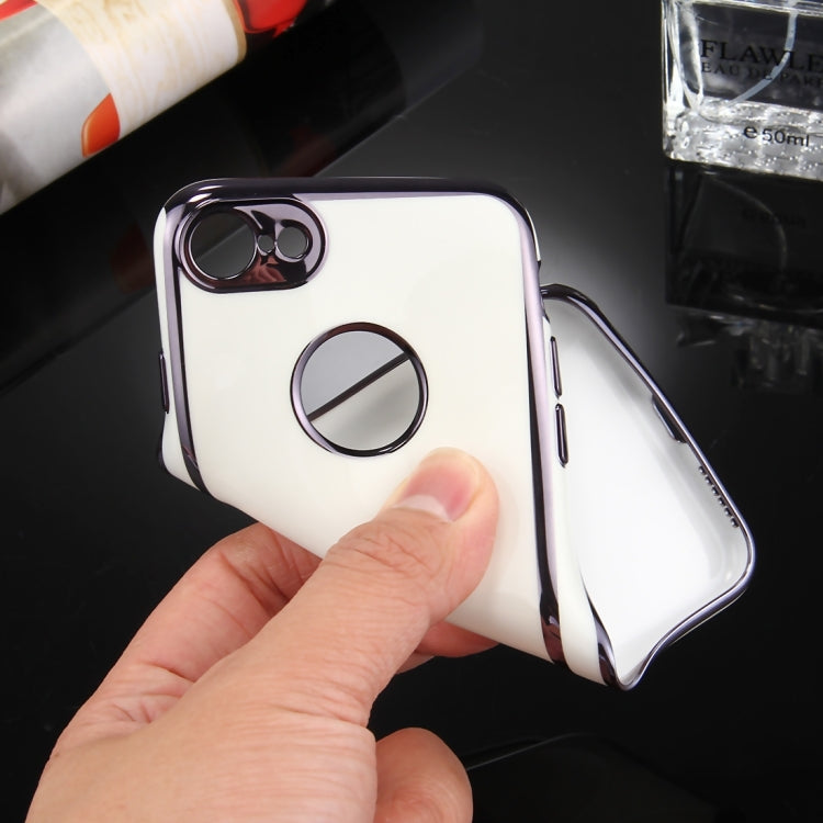 For  iPhone 8 & 7  360 Degree Shockproof Detachable Electroplating TPU + PC Combination Protective Case with White PC Cover