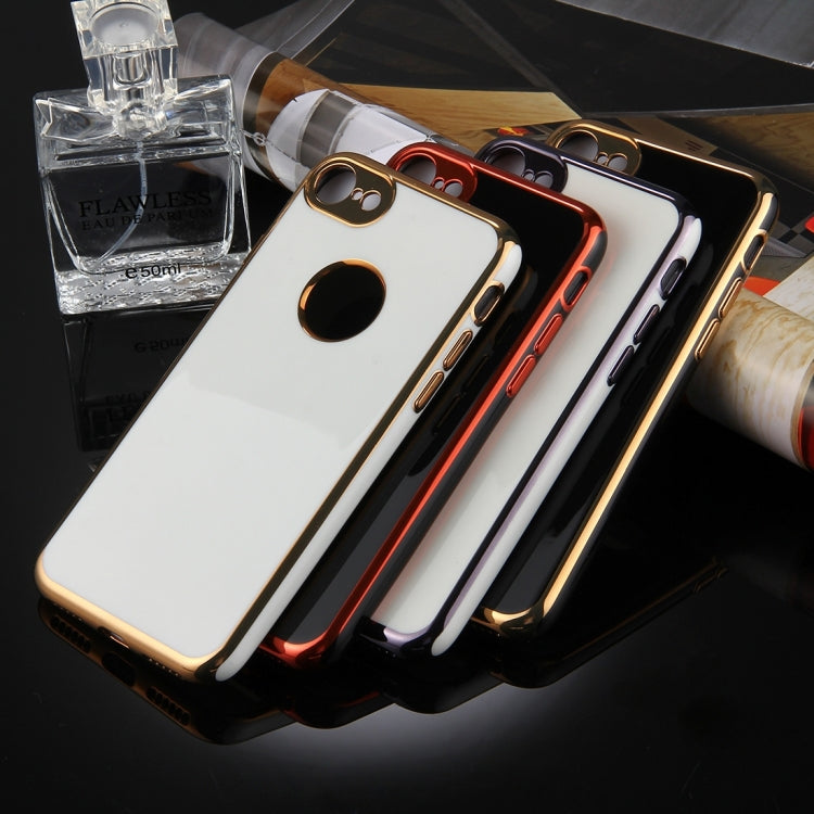 For  iPhone 8 & 7  360 Degree Shockproof Detachable Electroplating TPU + PC Combination Protective Case with White PC Cover