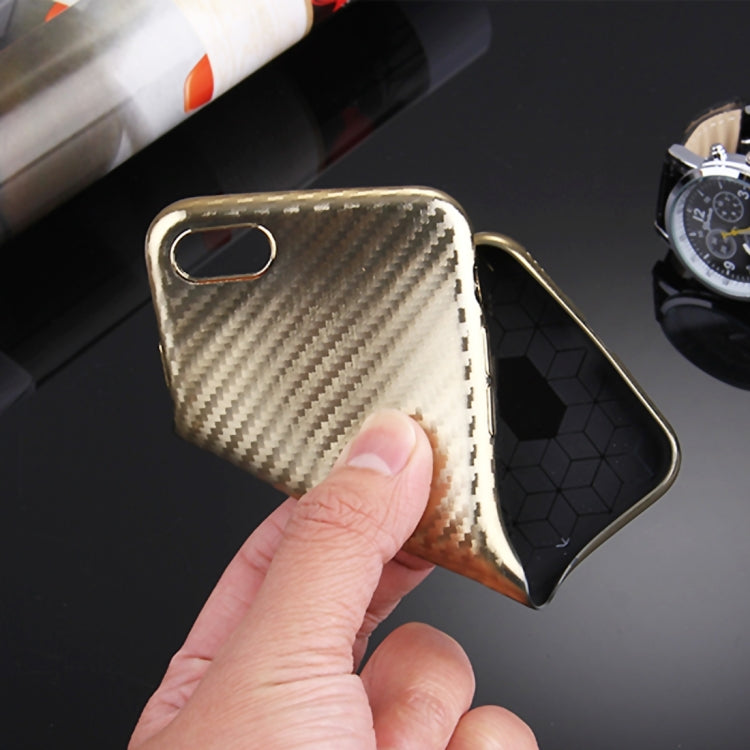 For  iPhone 8 & 7  Artistic Carbon Fibre Texture Soft TPU Protective Case Back Cover