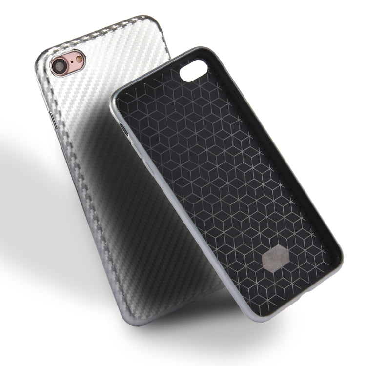 For  iPhone 8 & 7  Artistic Carbon Fibre Texture Soft TPU Protective Case Back Cover