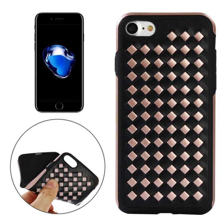 For  iPhone 8 & 7  Diamond Knit Texture TPU Paste Skin Protective Case