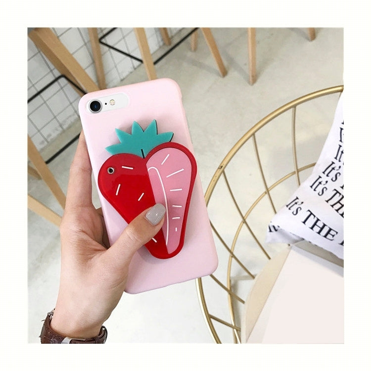 For  iPhone 8 & 7  IMD Workmanship Strawberry Pattern Mirror Protective Back Cover Case(Pink)