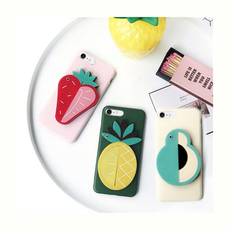 For  iPhone 8 & 7  IMD Workmanship Strawberry Pattern Mirror Protective Back Cover Case(Pink)