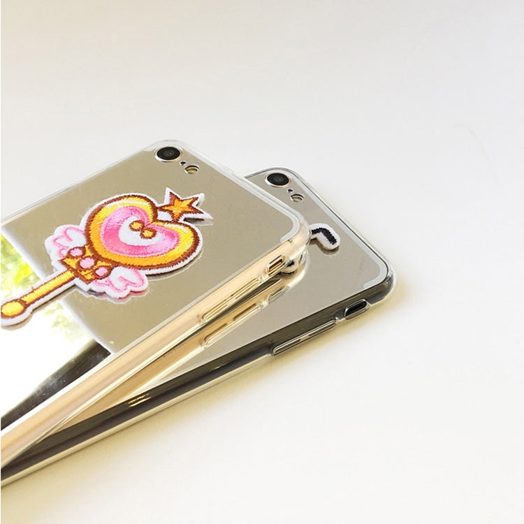 For  iPhone 8 & 7  Electroplating Mirror Embroidery Magic Wand Pattern Full Coverage Shockproof Protective Back Cover Case
