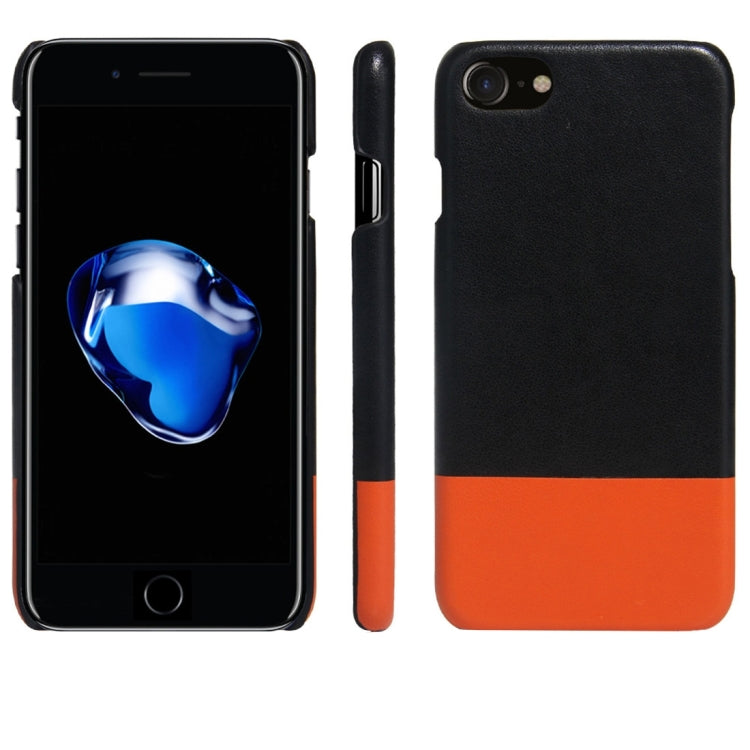 For  iPhone 8 & 7  Fashionable Color Matching Bicolourable PC + PU Leather Back Cover Case