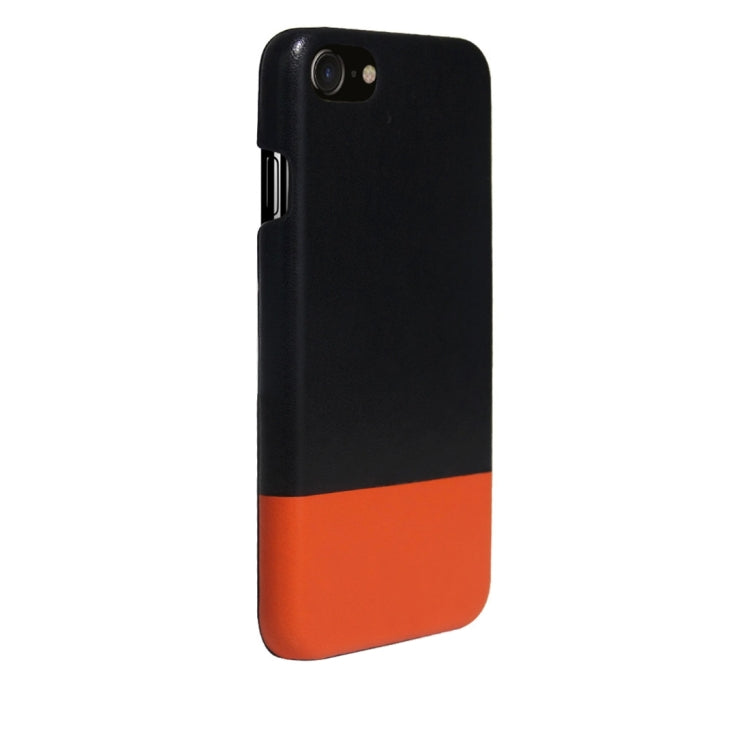 For  iPhone 8 & 7  Fashionable Color Matching Bicolourable PC + PU Leather Back Cover Case