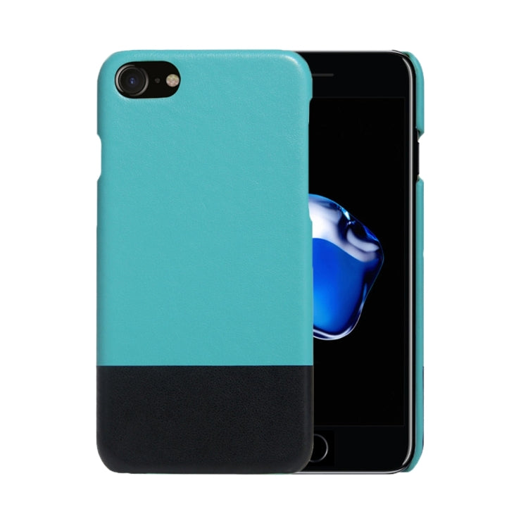 For  iPhone 8 & 7  Fashionable Color Matching Bicolourable PC + PU Leather Back Cover Case