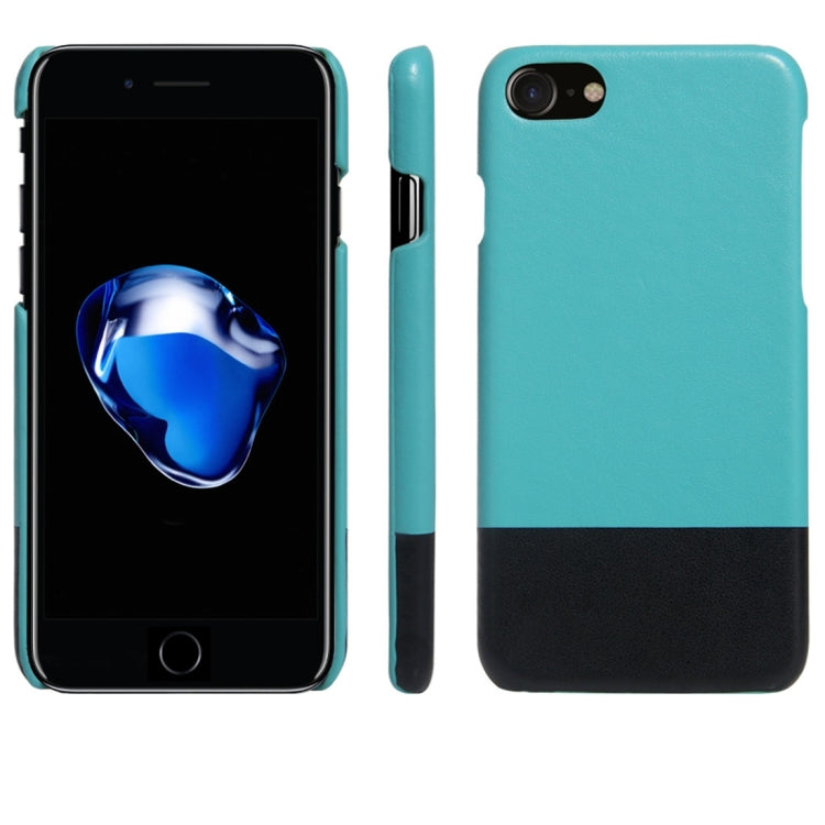 For  iPhone 8 & 7  Fashionable Color Matching Bicolourable PC + PU Leather Back Cover Case
