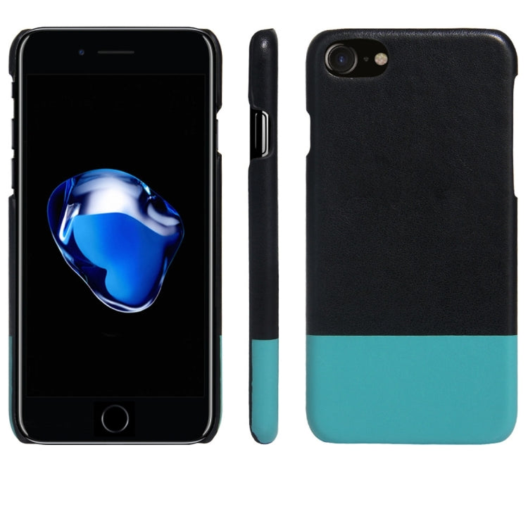 For  iPhone 8 & 7  Fashionable Color Matching Bicolourable PC + PU Leather Back Cover Case