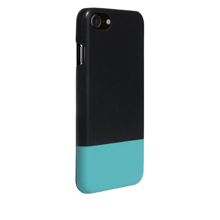 For  iPhone 8 & 7  Fashionable Color Matching Bicolourable PC + PU Leather Back Cover Case