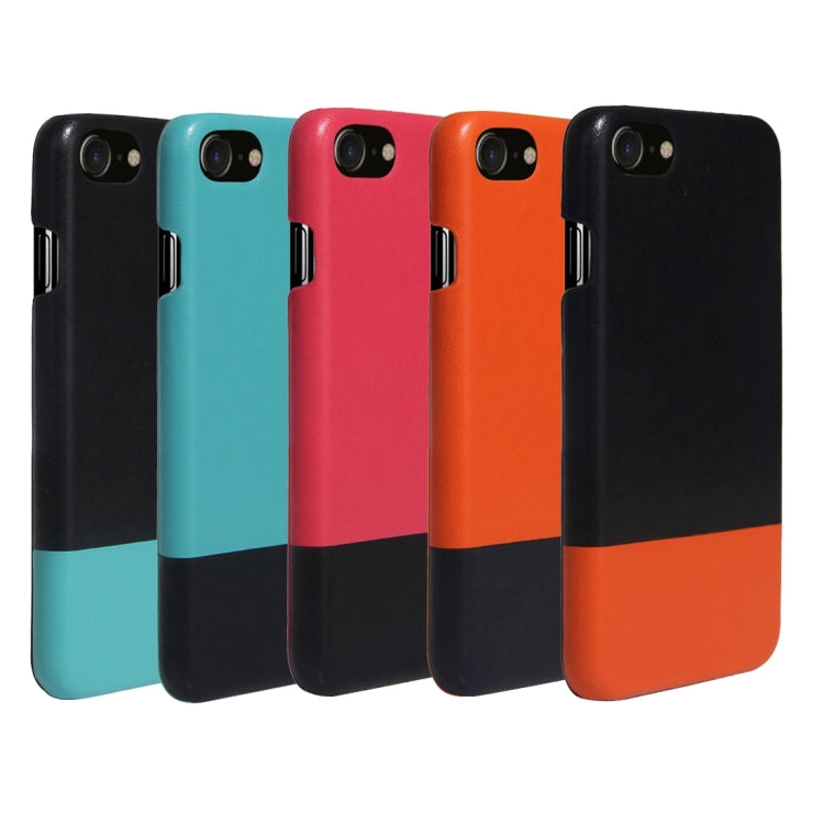 For  iPhone 8 & 7  Fashionable Color Matching Bicolourable PC + PU Leather Back Cover Case