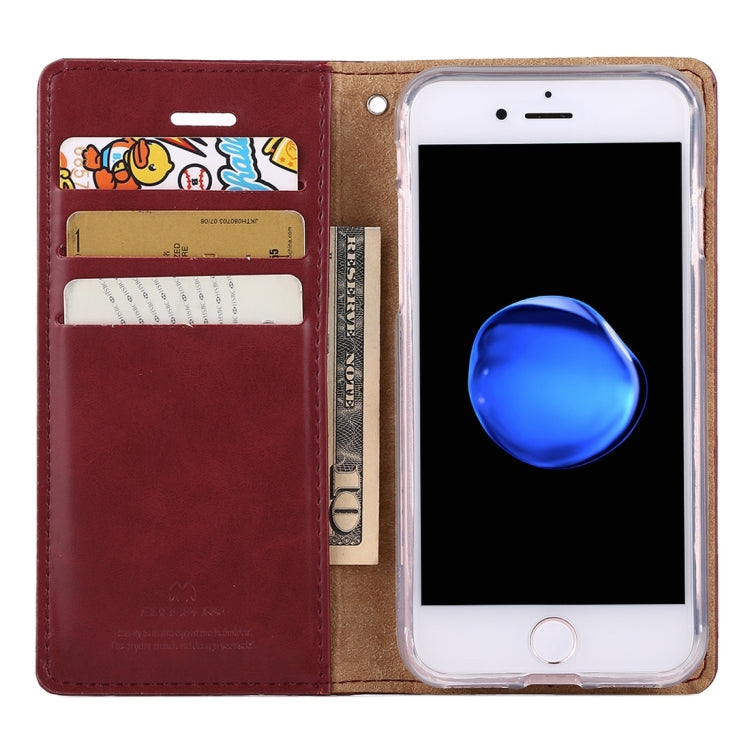 GOOSPERY BLUE MOON for  iPhone 8 & 7  Crazy Horse Texture Horizontal Flip Leather Case with Card Slots & Wallet & Holder