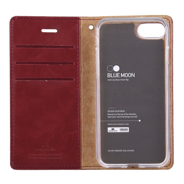GOOSPERY BLUE MOON for  iPhone 8 & 7  Crazy Horse Texture Horizontal Flip Leather Case with Card Slots & Wallet & Holder