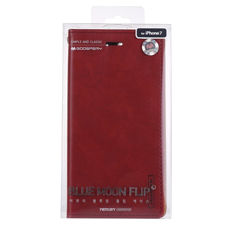 GOOSPERY BLUE MOON for  iPhone 8 & 7  Crazy Horse Texture Horizontal Flip Leather Case with Card Slots & Wallet & Holder