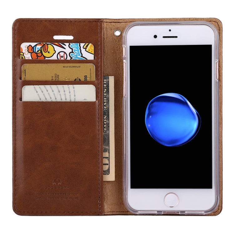 GOOSPERY BLUE MOON for  iPhone 8 & 7  Crazy Horse Texture Horizontal Flip Leather Case with Card Slots & Wallet & Holder