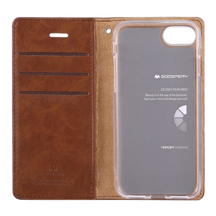 GOOSPERY BLUE MOON for  iPhone 8 & 7  Crazy Horse Texture Horizontal Flip Leather Case with Card Slots & Wallet & Holder